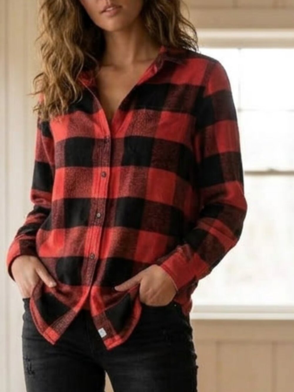Woolrich Women's Buffalo Plaid 100% Cotton Flannel Shirt Size S
